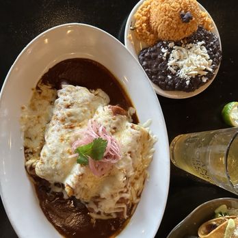 Luxe Kitchen & Cantina - Carne Asada enchiladas with rice and black beans - Mexican Near Me - Rancho Cucamonga, California