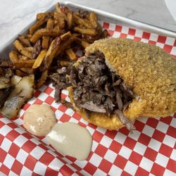 Pita Star - Pita Crunch Shawarma / Served with grilled onions, fried eggplant, french fries and sauces