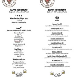 Vino Locale - Happy Hour Menu: Tue-Sat 3:30-5:30 in the front patio and inside piano room