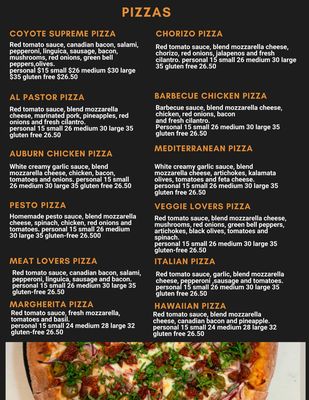 Menu photo 1 Coyote Pizzeria Auburn, CA