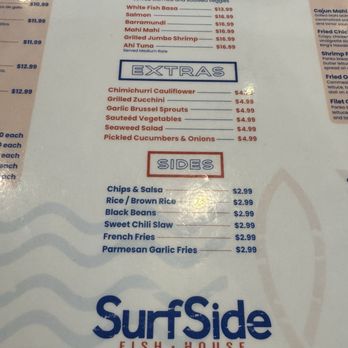 Surfside Fish House - Menu - Seafood Near Me - San Diego, California Surfside Fish House - Menu - Seafood Near Me - San Diego, California