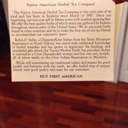 Native American Herbal Tea Company - Business description and founder bio.