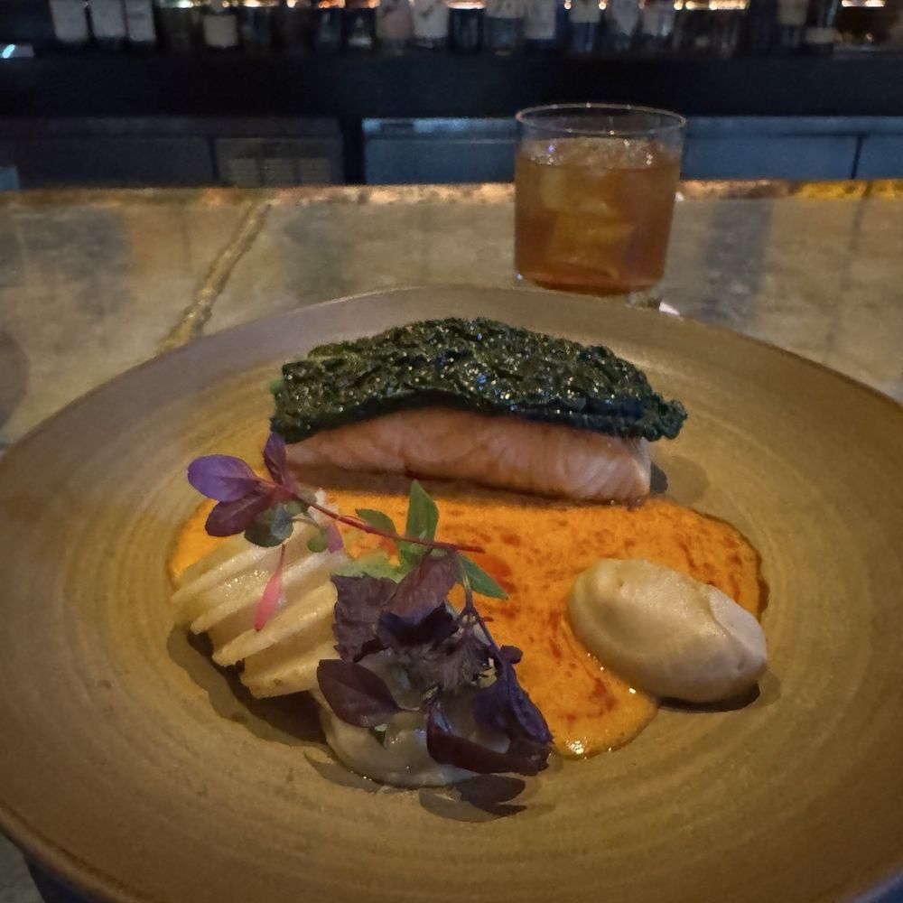 The Commoner - Salmon with smoked tomato sauce - New American Near Me - Pittsburgh, Pennsylvania The Commoner - Salmon with smoked tomato sauce - New American Near Me - Pittsburgh, Pennsylvania