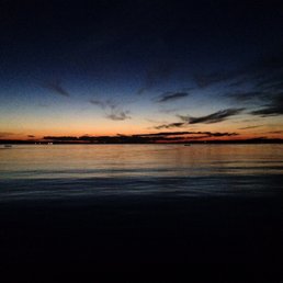 a sunset over the ocean