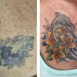 M & M Tattooing - Before and after coverup