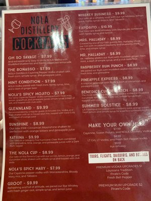 Menu photo 5 NOLA Distillery New Orleans, LA Menu photo 5 NOLA Distillery New Orleans, LA