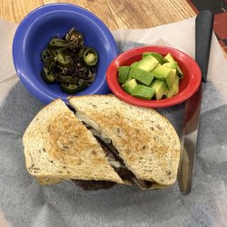 Lazy 6 - Patty melt with sides of jalapeños & avocado 9/19/2023