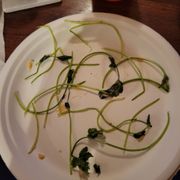 Photo of Cali's & Fries - San Diego, CA, United States. The cilantro STEMS in one single burrito. Who the heck is cooking tonight?