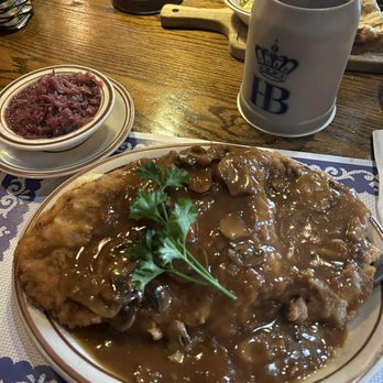 Zum Stammtisch - Jgerschnitzel, the hubs dish. He feels guilty eating veal but not when eating this. 10000/10 on his rating scale. - German Near Me - Glendale, New York Zum Stammtisch - Jgerschnitzel, the hubs dish. He feels guilty eating veal but not when eating this. 10000/10 on his rating scale. - German Near Me - Glendale, New York