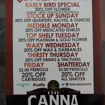 The Canna Shoppe - Daily Deals card - Cannabis Dispensaries Near Me - Portland, Oregon The Canna Shoppe - Daily Deals card - Cannabis Dispensaries Near Me - Portland, Oregon