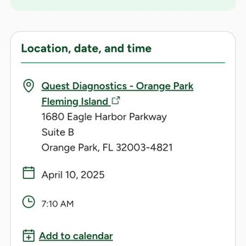 Quest Diagnostics - Book online - Laboratory Testing Near Me - Orange Park, Florida Quest Diagnostics - Book online - Laboratory Testing Near Me - Orange Park, Florida