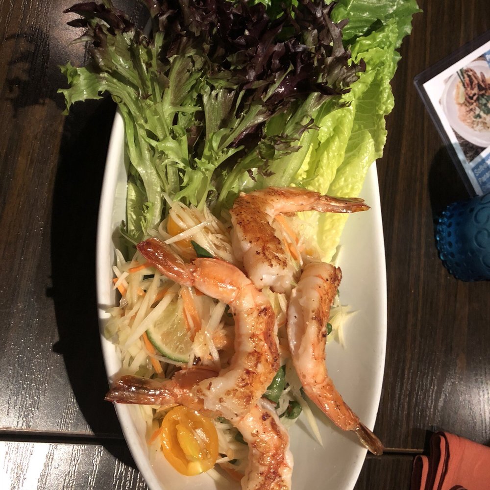 Similan Thai Restaurant - Papaya salad with grilled shrimp - very good and spicy - Thai Near Me - Solana Beach, California Similan Thai Restaurant - Papaya salad with grilled shrimp - very good and spicy - Thai Near Me - Solana Beach, California