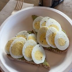 Avocado toast with hard boiled egg