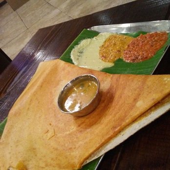 Madurai Mes - Mysore Dosa - has just a light touch of spice spread - with Sambar on top - Indian Near Me - San Antonio, Texas Madurai Mes - Mysore Dosa - has just a light touch of spice spread - with Sambar on top - Indian Near Me - San Antonio, Texas