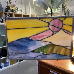 Feral Studio Glass Classes - My pink, pink, pink moon even in a yellow sky....