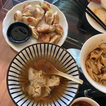 Joojak Restaurant - #18 pan fried dumplings stuffed with pork and chives and #23 wonton soup - Chinese Near Me - Vancouver, British Columbia Joojak Restaurant - #18 pan fried dumplings stuffed with pork and chives and #23 wonton soup - Chinese Near Me - Vancouver, British Columbia