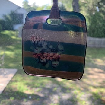 Vindauga Glass - Sun catcher butterfly w/ pink and blue theme - Art Galleries Near Me - Cumberland, Rhode Island