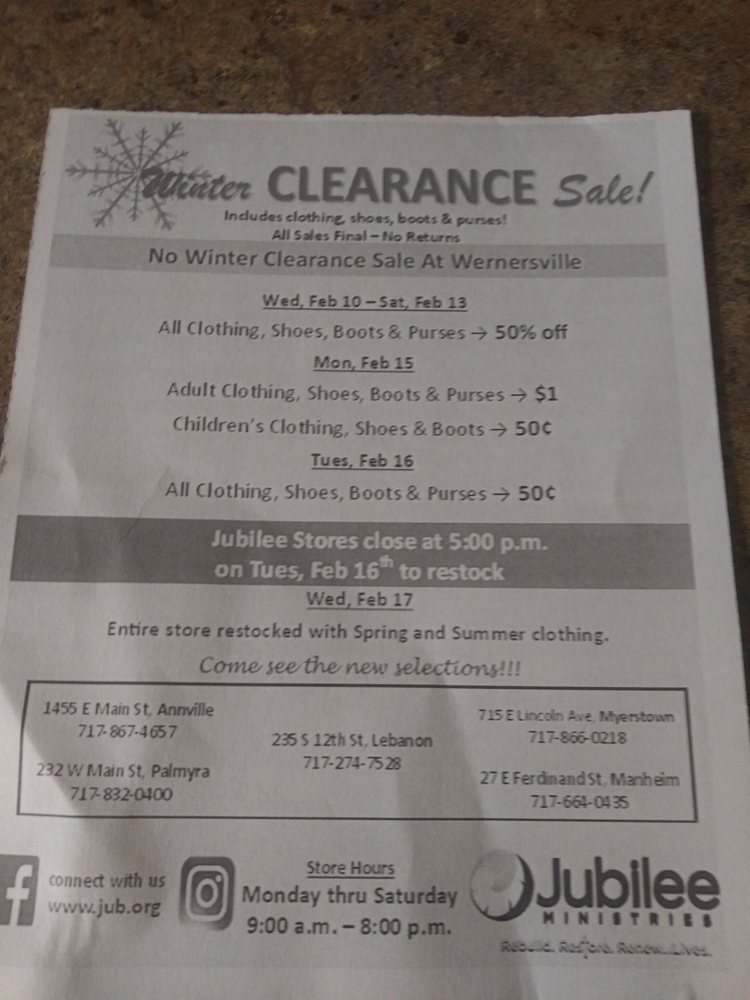 JUBILEE CLOTHING SHOP Updated August 2024 46 Photos 103 N College