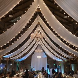 "Cathedral" lights and drapes