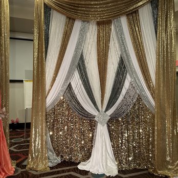 Timeless Event Planning - Draping elegance in gold, silver and white - Party Equipment Rentals Near Me Timeless Event Planning - Draping elegance in gold, silver and white - Party Equipment Rentals Near Me