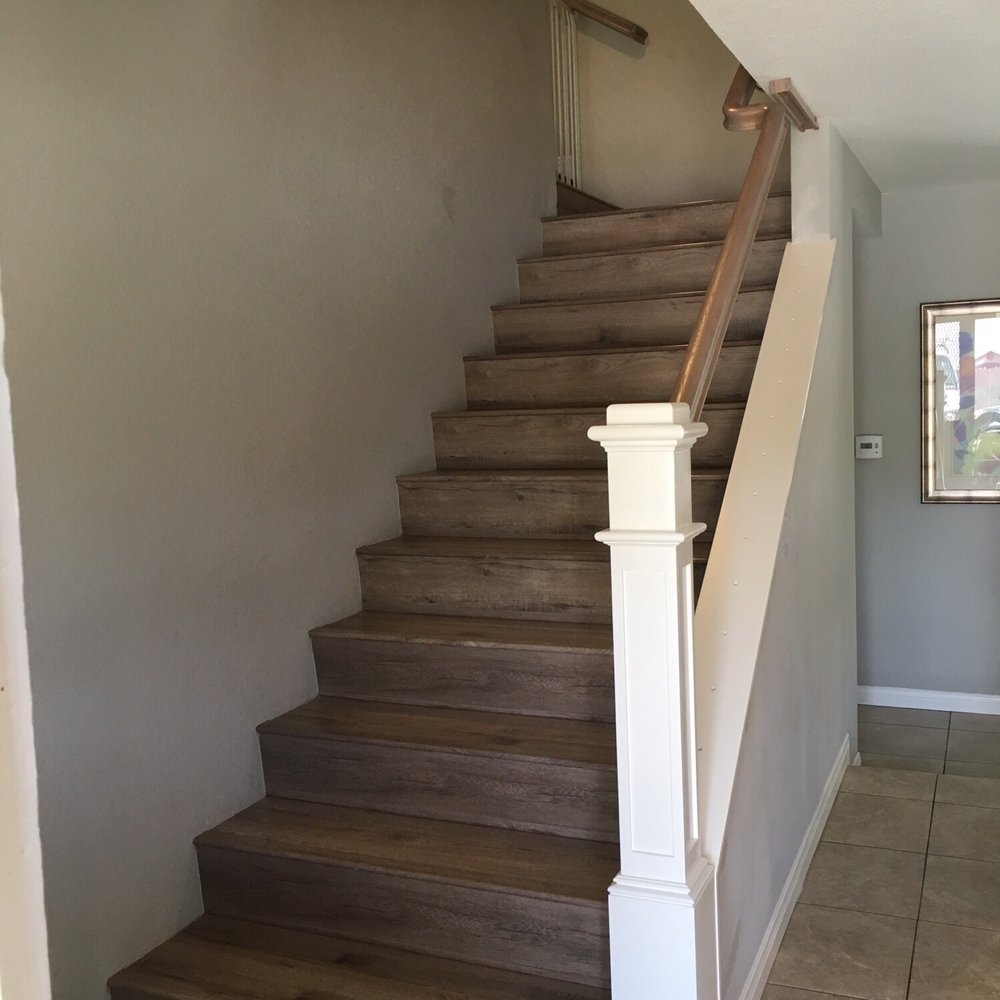 Pacific Coast Stairs - Mid-way through install of stair railing. - General Contractors Near Me - Westminster , California Pacific Coast Stairs - Mid-way through install of stair railing. - General Contractors Near Me - Westminster , California