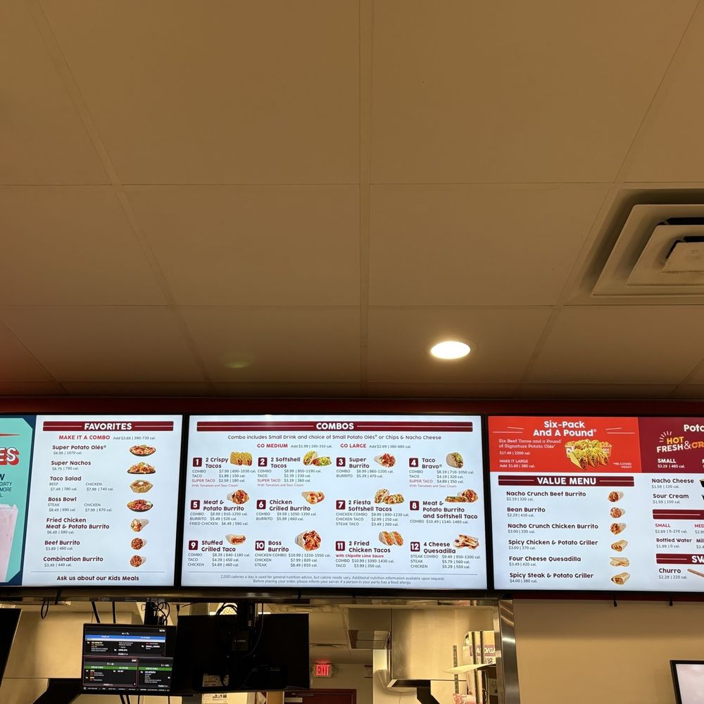 Taco John's - Menu board at Rapid City store on Eglin Street as of September 2025 - Fast Food Near Me - Rapid City, South Dakota Taco John's - Menu board at Rapid City store on Eglin Street as of September 2025 - Fast Food Near Me - Rapid City, South Dakota