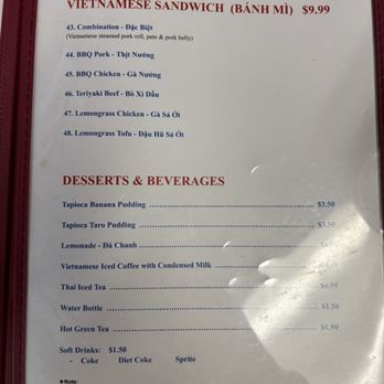 Yum Yum Pho - Menu: banh mi, desserts, drinks - Vietnamese Near Me - Aiea, Hawaii