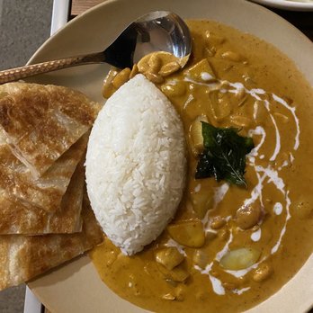 Hanuman Thai Eatery - Massaman with all veggies in the photo but we tried it with beef as well and oh so good. - Thai Near Me - Costa Mesa, California