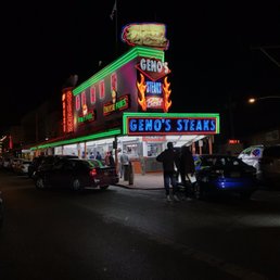 Exterior outside entrance of Geno's Steaks - Philadelphia, Pennsylvania Exterior outside entrance of Geno's Steaks - Philadelphia, Pennsylvania