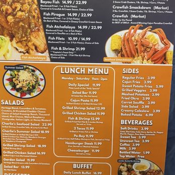 Cajun Charlies - Menu with prices - Cajun/Creole Near Me - Sulphur, Louisiana
