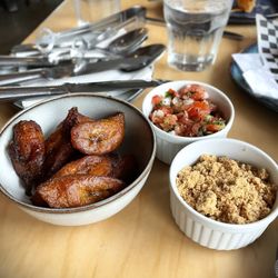 Bossa Nova Brazilian Cuisine - Plantains, Salsa and Cassava Flour from Churrasco Set