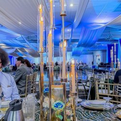 DJ Rob's team spent multiple days completely transforming the room - draping this huge ballroom!