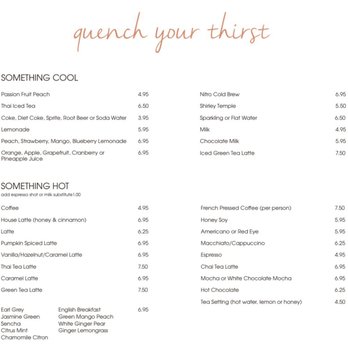 Bea Bea’s - Drink menu - Coffee & Tea Near Me - Glendale, California