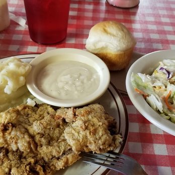 Redbarn Cafe - Chicken Fried Steak, mashed potatos, gravy, salad, roll, and orange creamsicle cake. - Cafes Near Me - Sulphur Springs, Texas Redbarn Cafe - Chicken Fried Steak, mashed potatos, gravy, salad, roll, and orange creamsicle cake. - Cafes Near Me - Sulphur Springs, Texas