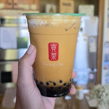 Gong Cha - Pumpkin Brown Sugar Milk Tea with Pearls and Marshmallow Foam - Bubble Tea Near Me - Fresno, California Gong Cha - Pumpkin Brown Sugar Milk Tea with Pearls and Marshmallow Foam - Bubble Tea Near Me - Fresno, California