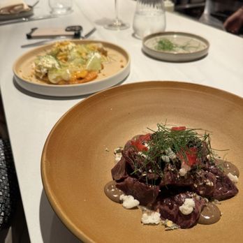 Atria - Melon with burrata, smoked beets (favorite) - Seafood Near Me - Flagstaff, Arizona