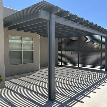 Awnair Awnings - Attached Pergola with side to block west sun - Patio Coverings Near Me - Albuquerque, New Mexico