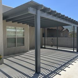 Awnair Awnings - Attached Pergola with side to block west sun