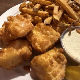 Halibut and fries Halibut and fries