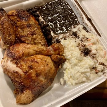 Madina Pollo Reina - Half chicken with Black Beans and Coleslaw - Peruvian Near Me - Herndon, Virginia