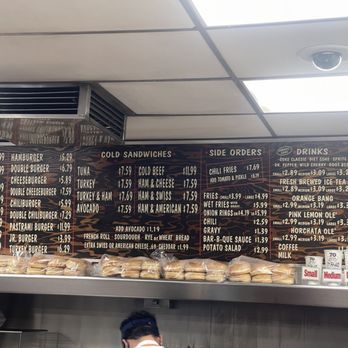 The Hat - The menu.  The Go to item is Pastrami Dip sandwich and Large Fries - American Near Me - Pasadena, California