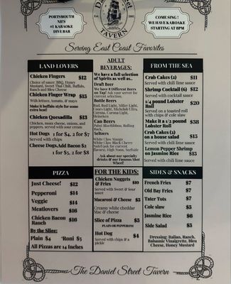 Menu photo 1 Daniel Street Tavern Portsmouth, NH Menu photo 1 Daniel Street Tavern Portsmouth, NH