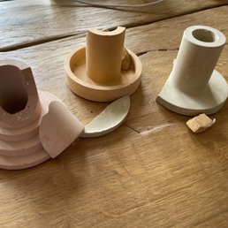 Broken candlestick holders
