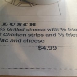 Kids menu