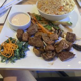 Steak and mushroom lunch hibachi