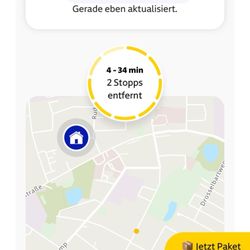 GLS General Logistics Systems Germany - Screenshot of the live track of the delivery that never happened