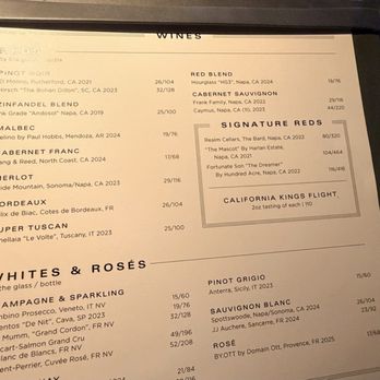 BOA Steakhouse - Menú - Bars Near Me - Napa, California BOA Steakhouse - Menú - Bars Near Me - Napa, California