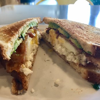 Mary's Cafe - Egg/Avocado/Queso Fresco/Bacon Sandwich - Coffee & Tea Near Me - Austin, Texas