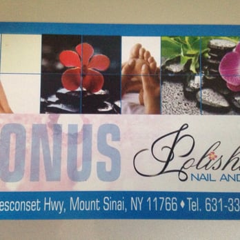 Polished Nail and Spa - Their bonus program for customers paying with cash. You receive 5% back every time. Applicable towards next visit and No cost! - Nail Salons Near Me - Mount Sinai, New York