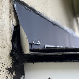 Unpaintable repair patch, stucco was not used to match surrounding materials. Unpaintable repair patch, stucco was not used to match surrounding materials.